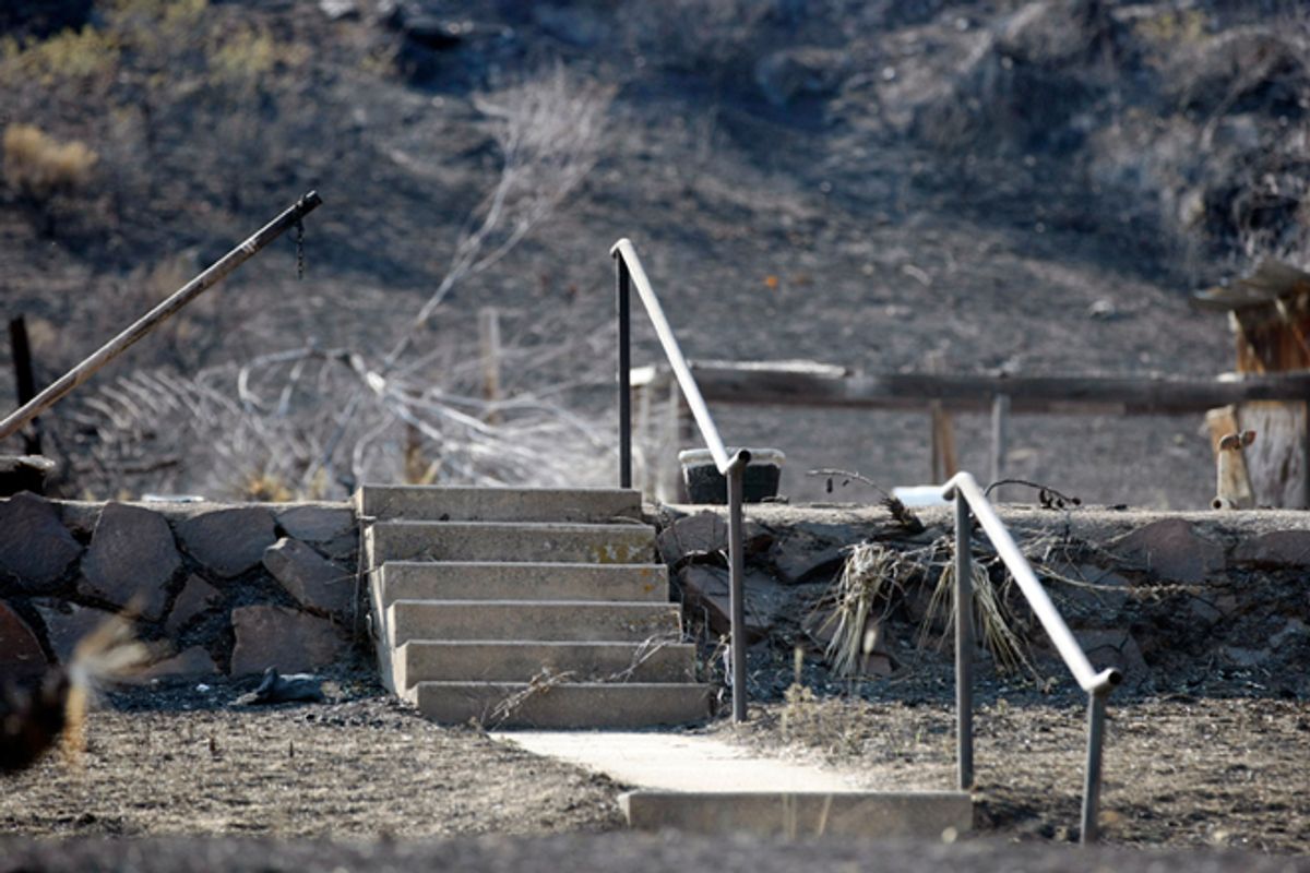 The stairs of a home that was completely destroyed in the High Park fire near Fort Collins, Colo.  (Reuters/Rick Wilking)