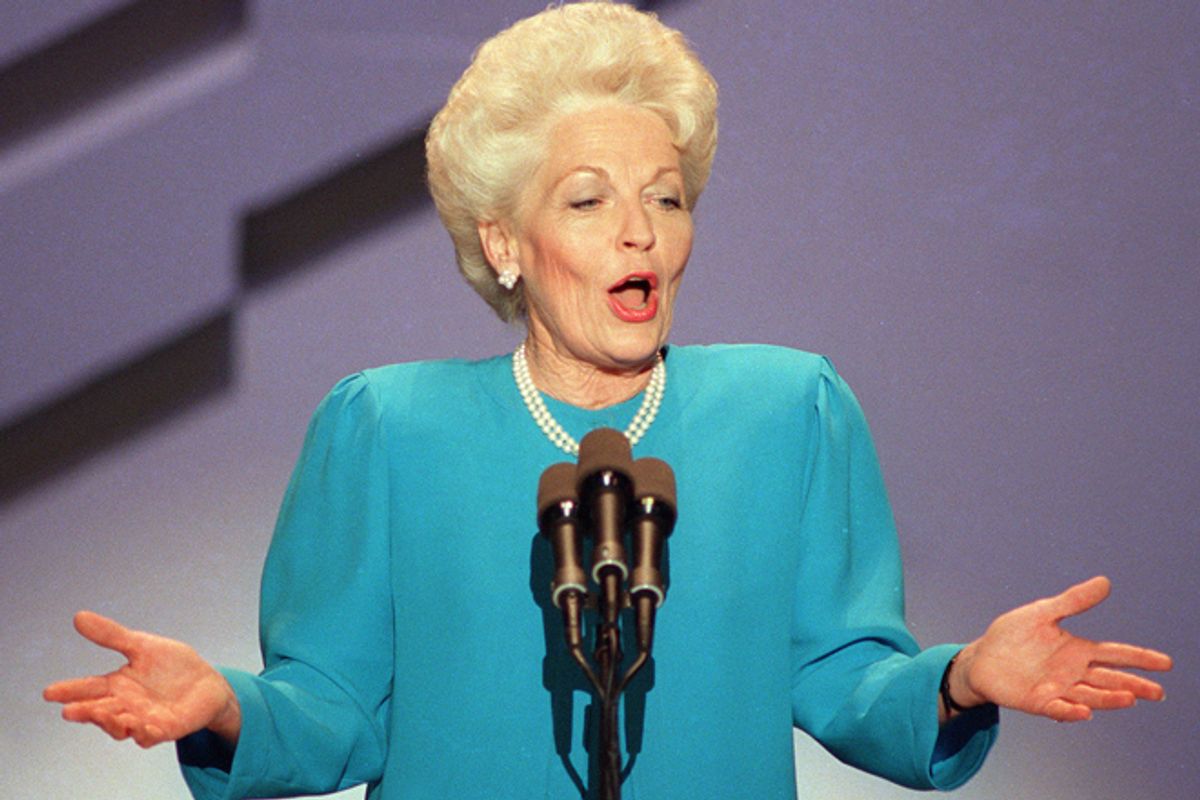 Ann Richards delivers the keynote address at the Democratic National Convention in Atlanta on July 18, 1988.  (AP)