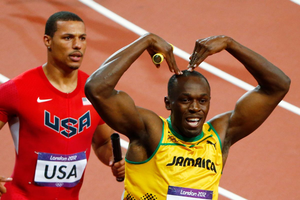 Ryan Bailey can't catch Usain Bolt