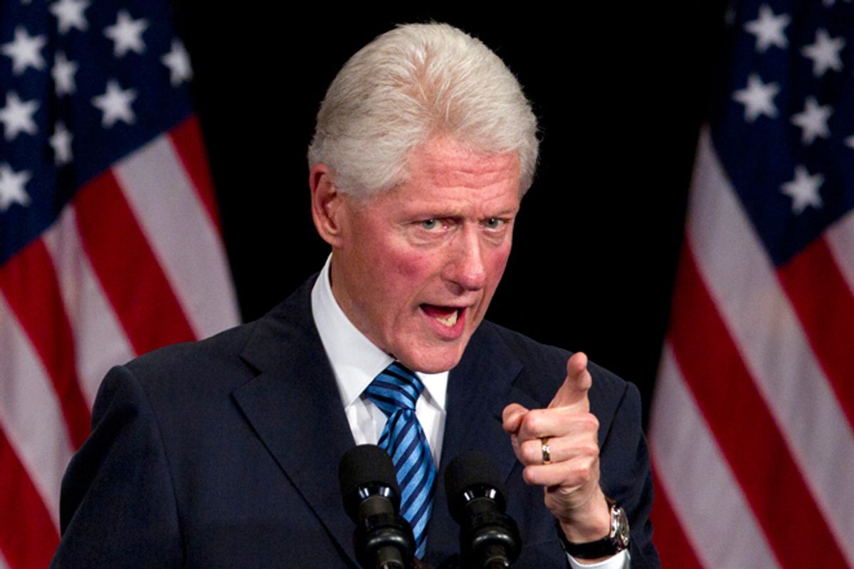 Bill Clinton speaks during a campaign event for President Obama.          (AP/Carolyn Kaster)