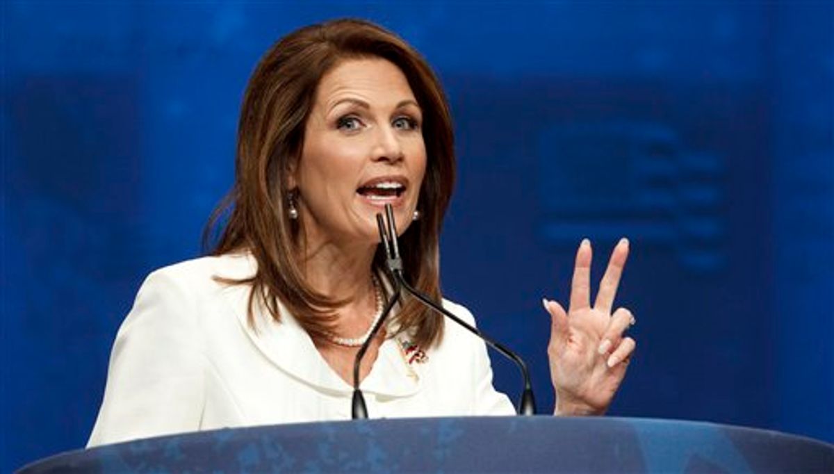 Former presidential candidate, Rep. Michele Bachmann, R-Minn. speaks in Washington. (AP/J. Scott Applewhite)                  
