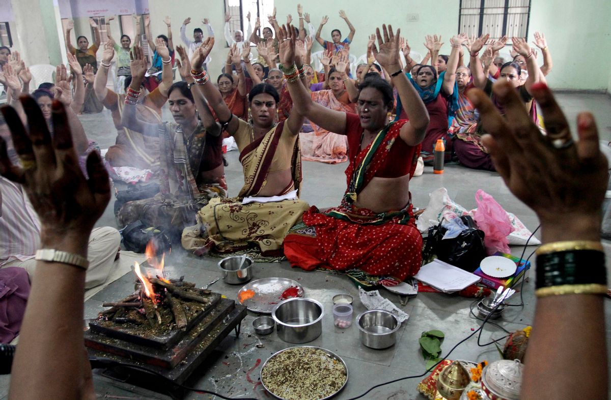 Indian eunuchs in Ahmadabad, India.            (AP/Ajit Solanki)