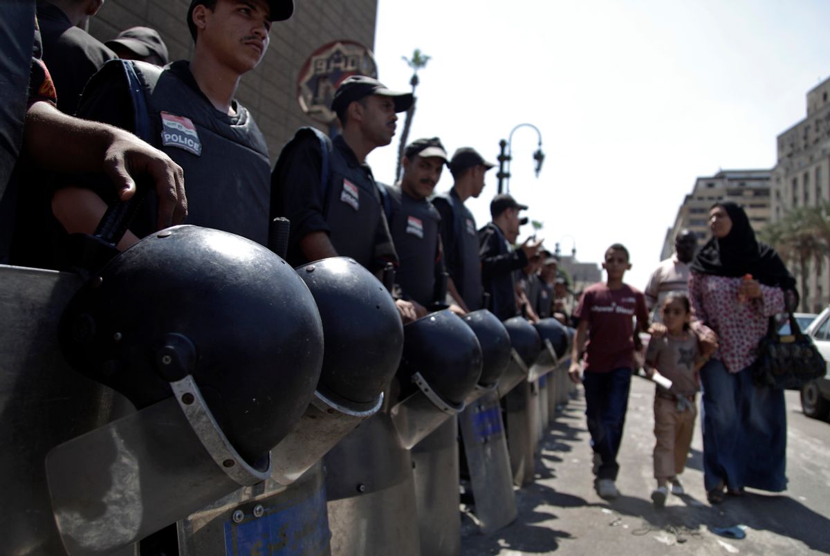 Tahrir Square in Cairo, Egypt, Saturday, Sept. 15, 2012 after days of protests             (AP/Khalil Hamra)