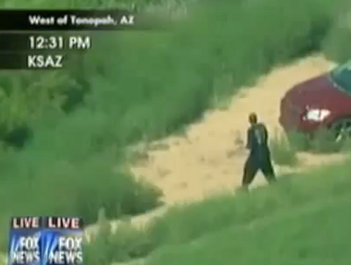  Car chase suspect moments before suicide (YouTube screen grab)    