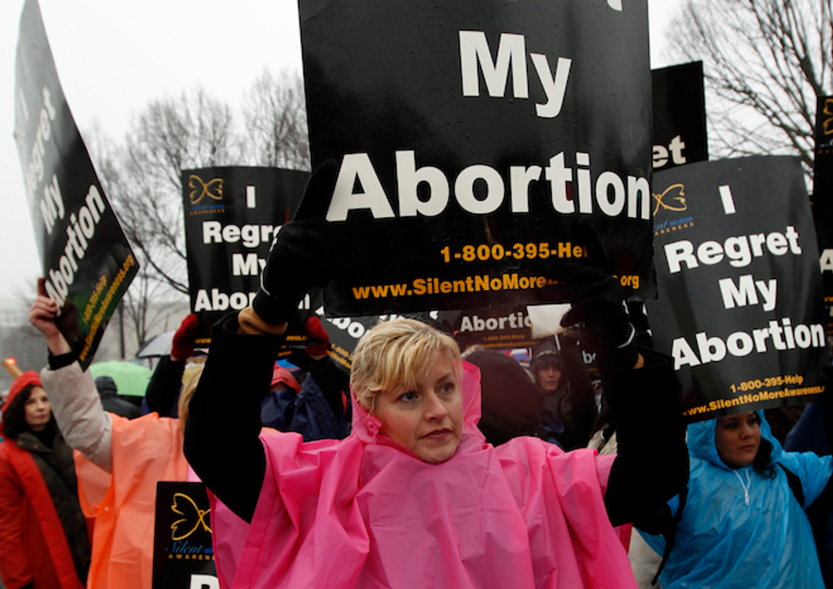 Anti-abortion demonstrators take part in the "March for Life" in Washington January 23, 2012.            (Reuters/Kevin Lamarque)