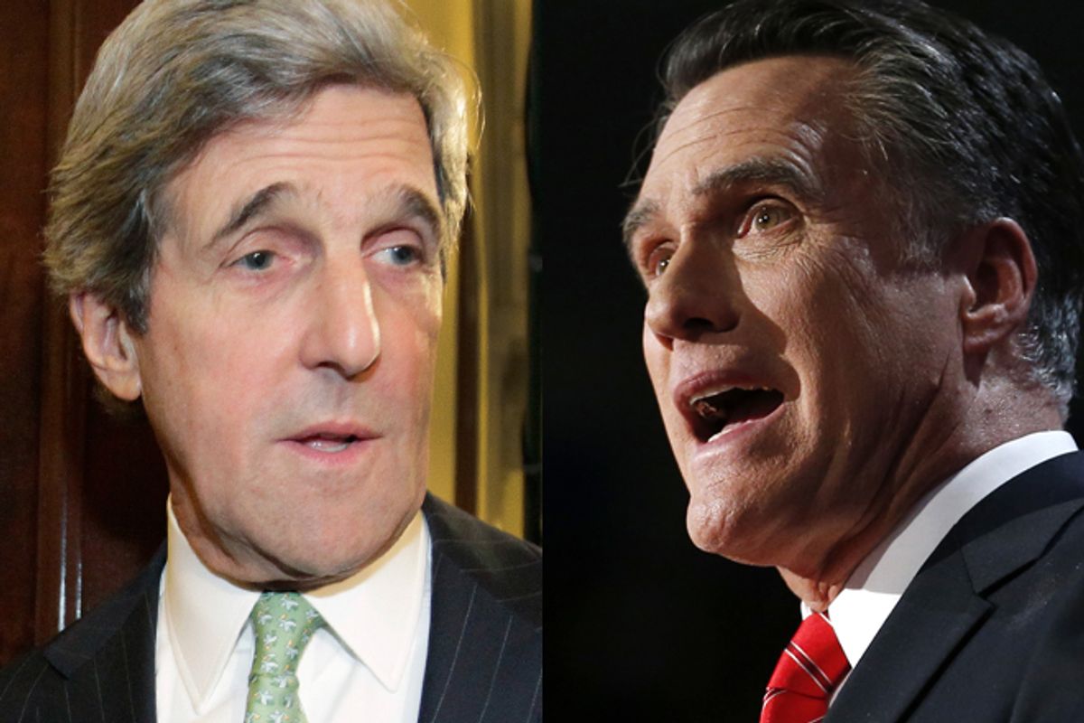 John Kerry and Mitt Romney       (AP)