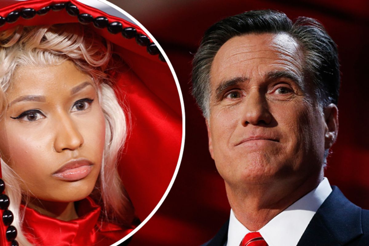 Nicki Minaj and Mitt Romney (Reuters)