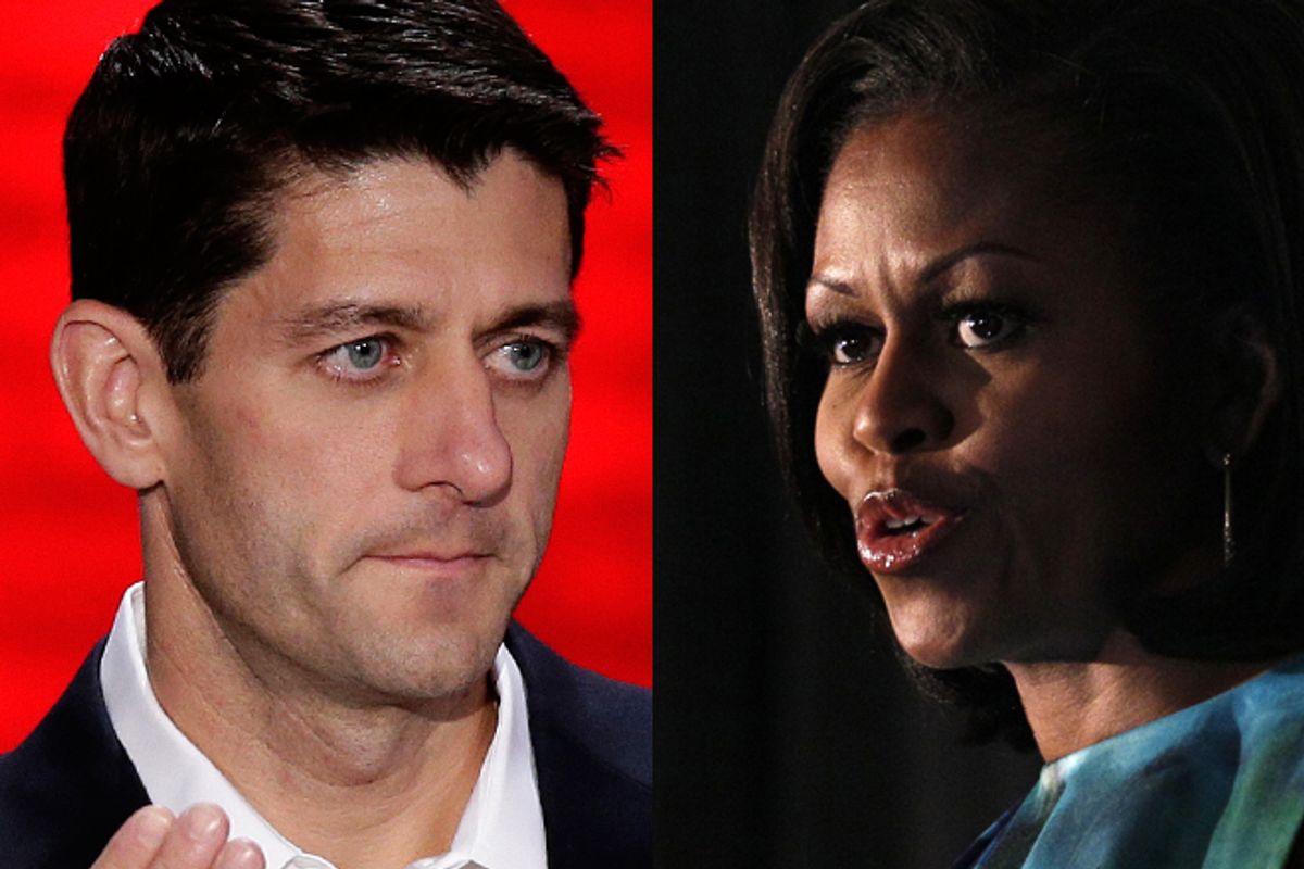 Paul Ryan and Michelle Obama  (AP)