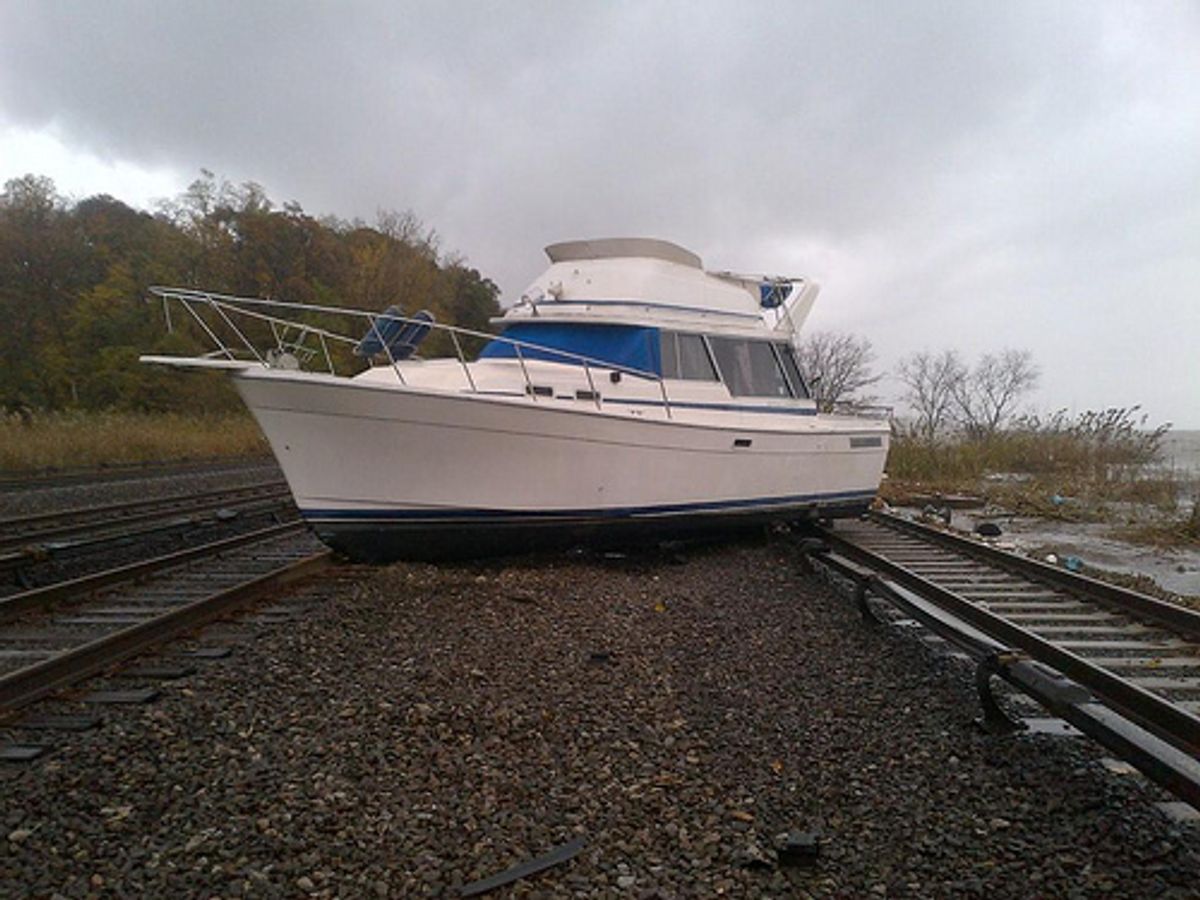 Boat on the tracks near Ossining Station (MTA Photos)     