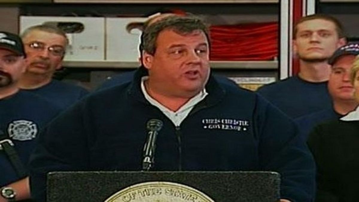  Christie's sweatshirt assures us, literally, that he is a governor      