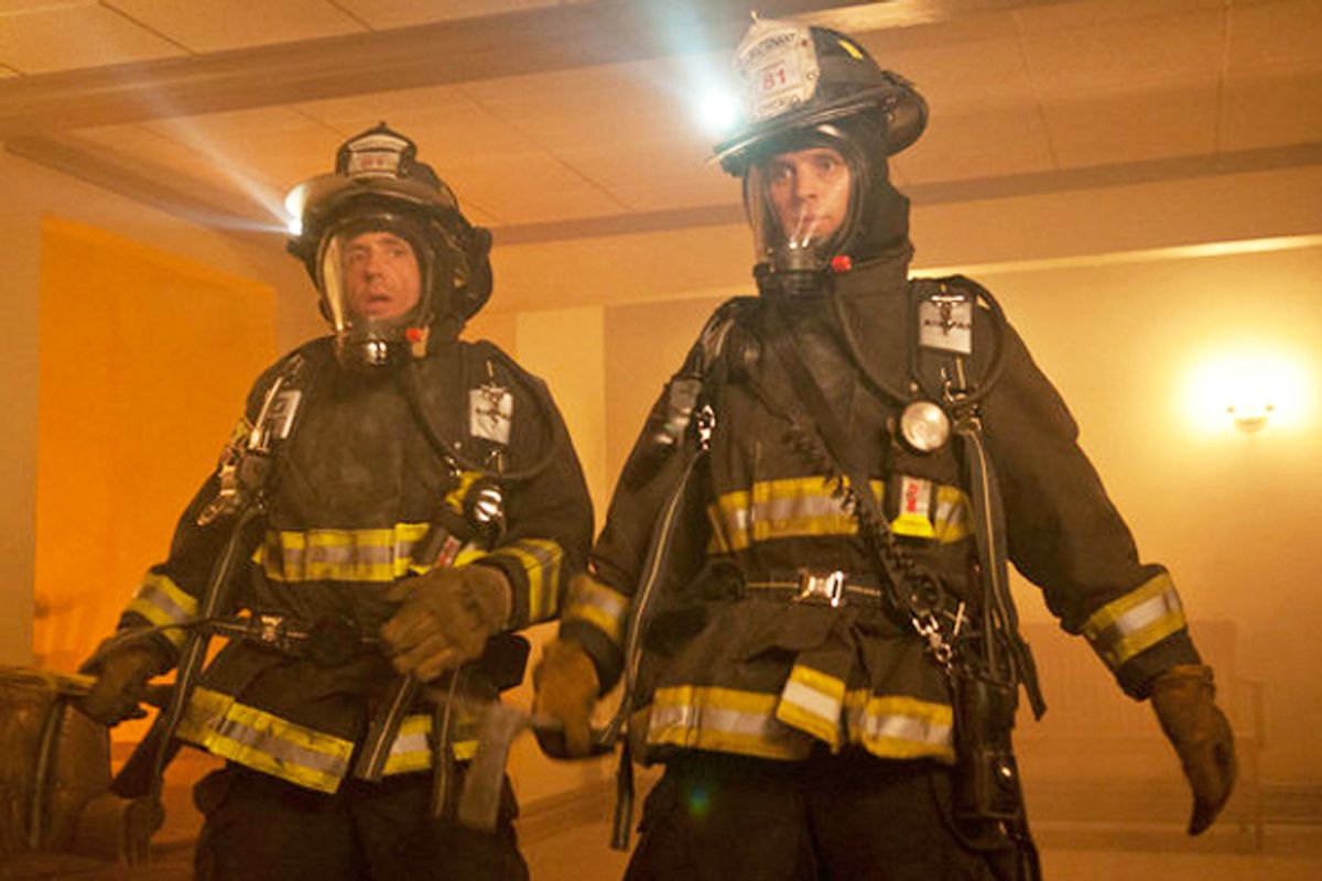 David Eigenberg and Jesse Spencer in "Chicago Fire"      