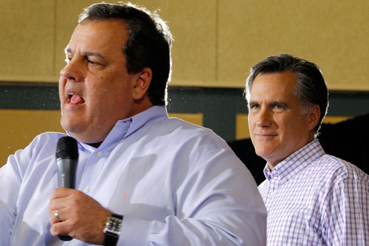 Chris Christie and Mitt Romney         (Reuters/Brian Snyder)