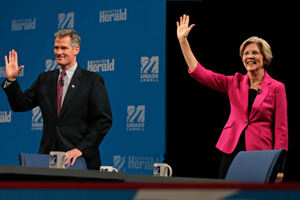 Scott Brown and Elizabeth Warren   (AP)