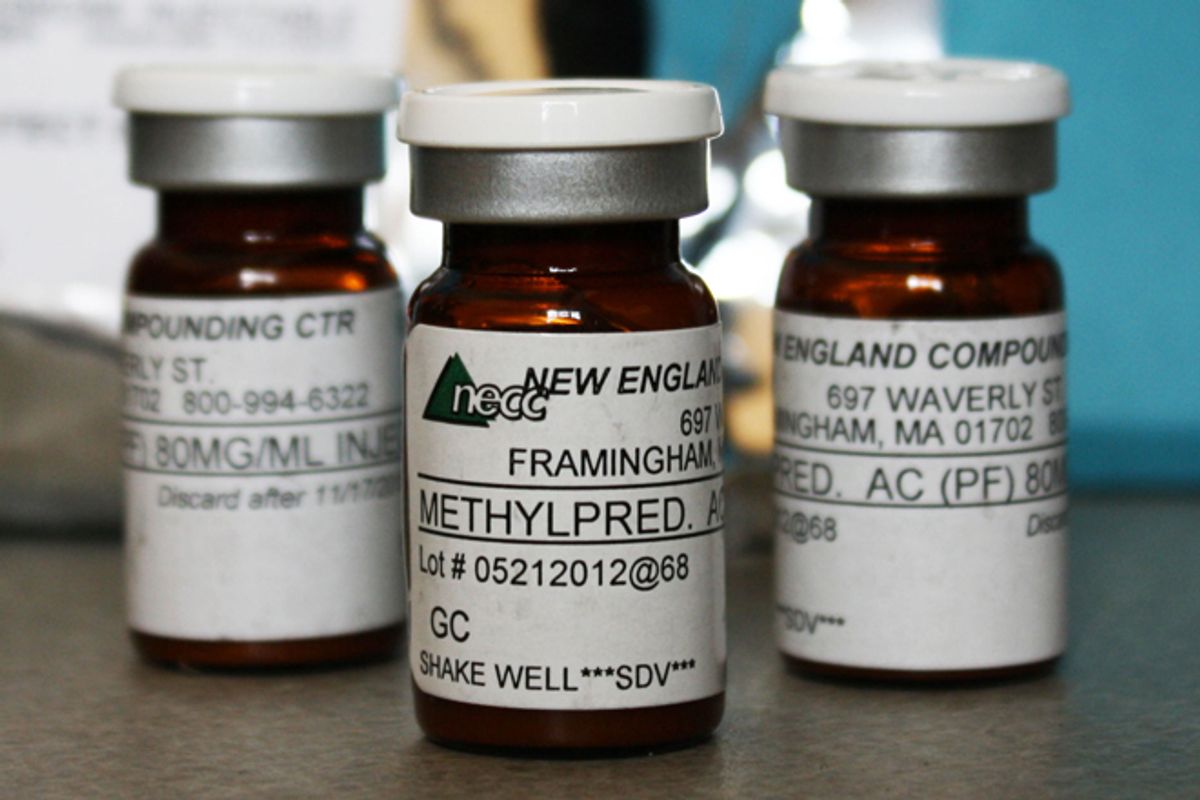 Vials of the injectable steroid product made by New England Compounding Center implicated in a fungal meningitis outbreak    (AP/Minnesota Department of Health)