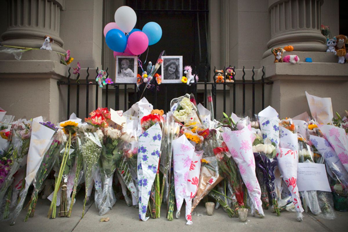 A memorial outside of the Krim family's apartment in New York City, Oct. 27, 2012.        (Reuters/Andrew Burton)