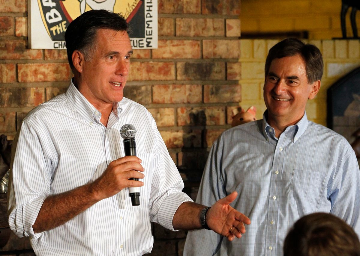 Mitt Romney and Senate candidate Richard Mourdock        (AP Photo/Charles Dharapak)