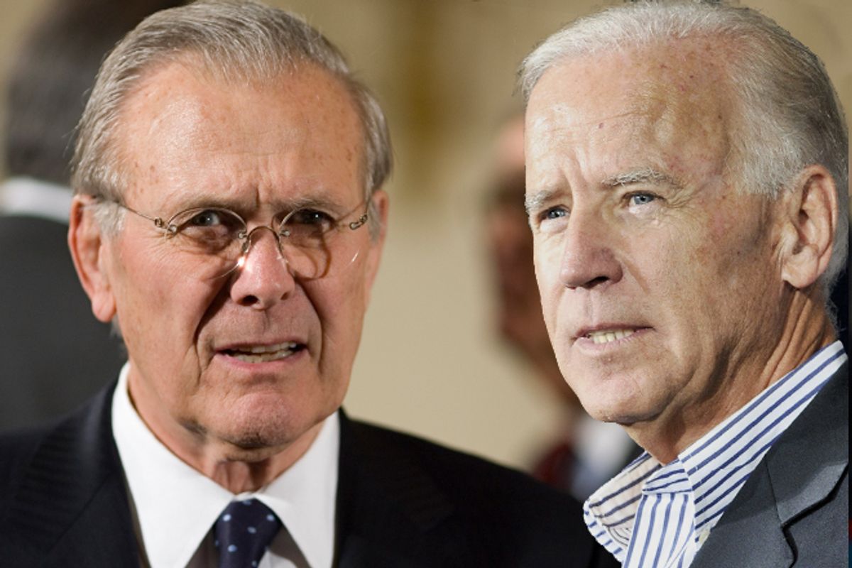 Donald Rumsfeld and Joe Biden   (AP)