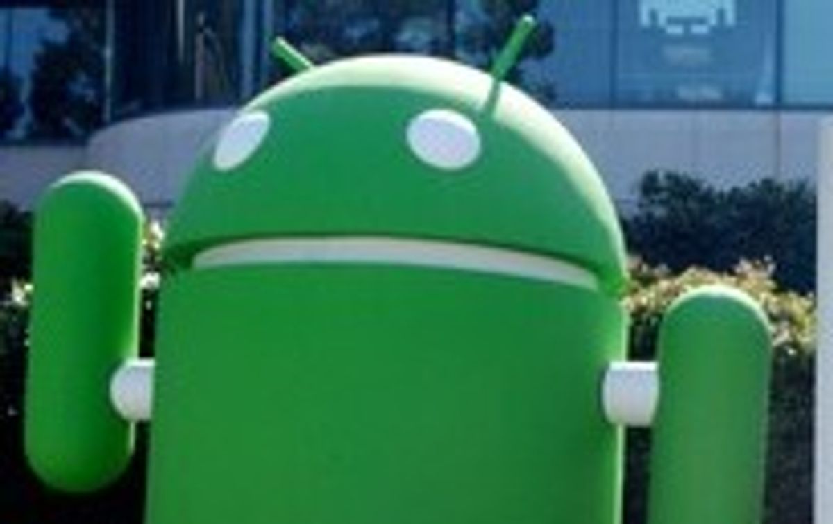 Google's Android operating system mascot (shutterstock)   