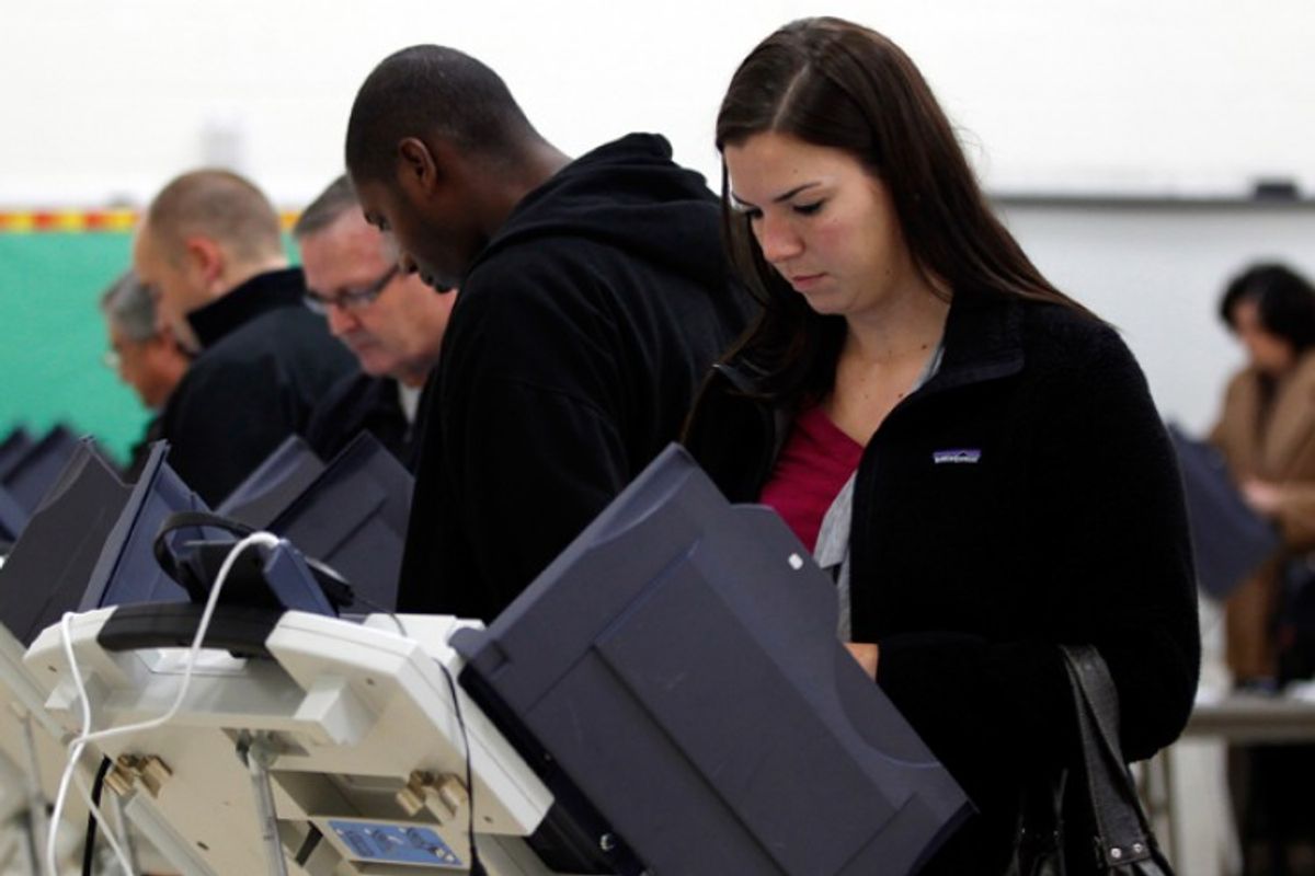 Voters cast their ballots in Newark, N.J.        (Reuters/Matt Sullivan)