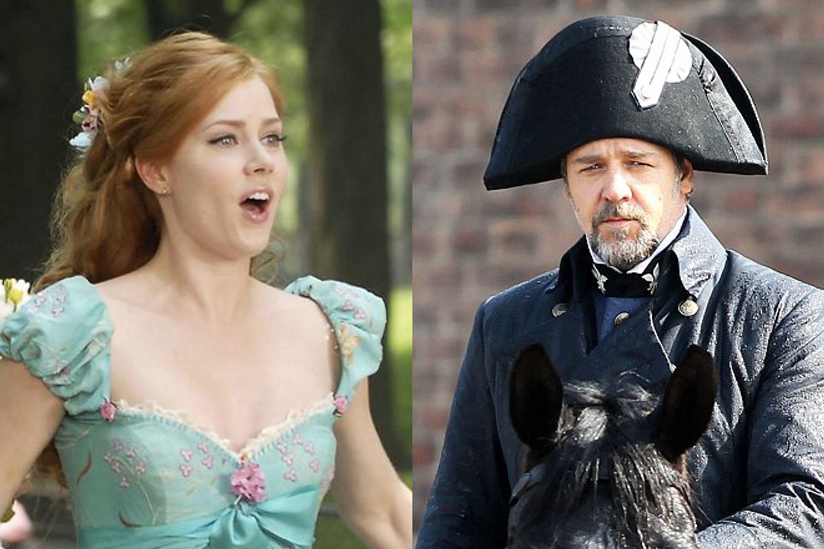 Amy Adams in "Enchanted" and Russell Crowe in "Les Misérables " 