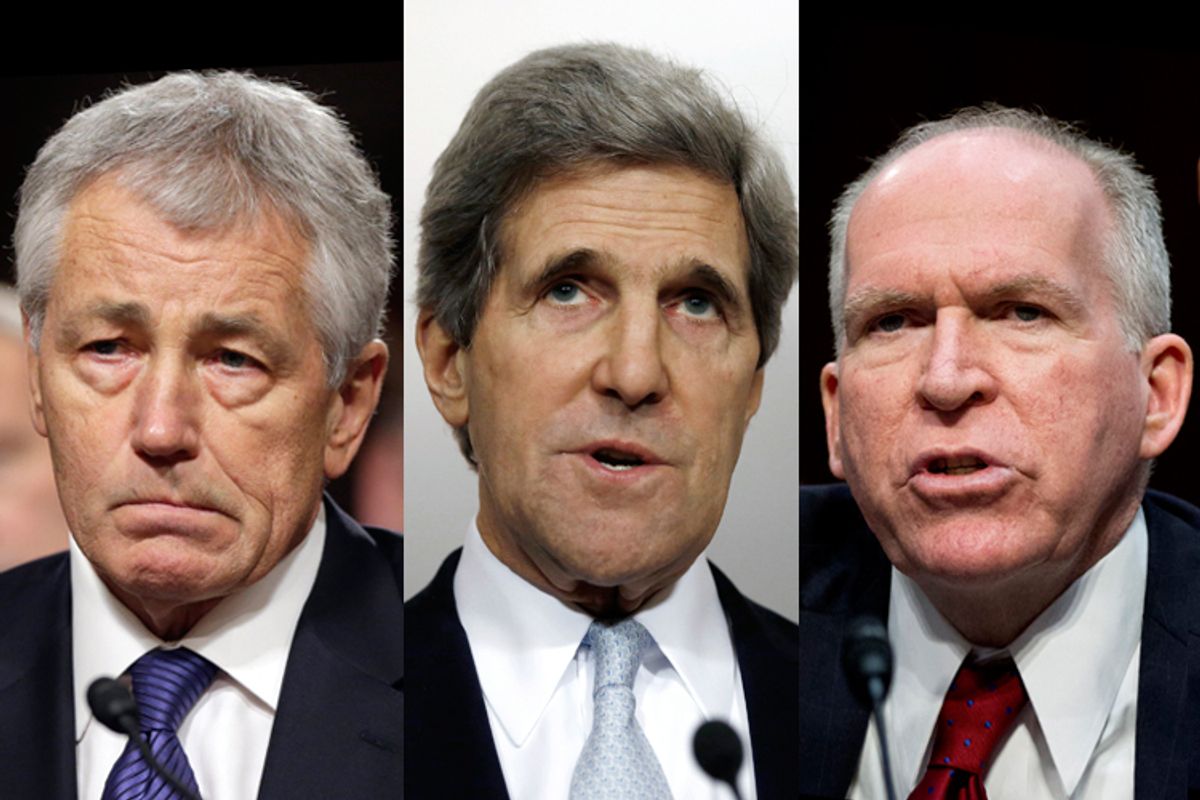 Chuck Hagel, John Kerry, John Brennan        (AP/J. Scott Applewhite/Manuel Balce Ceneta/Reuters/Jason Reed)