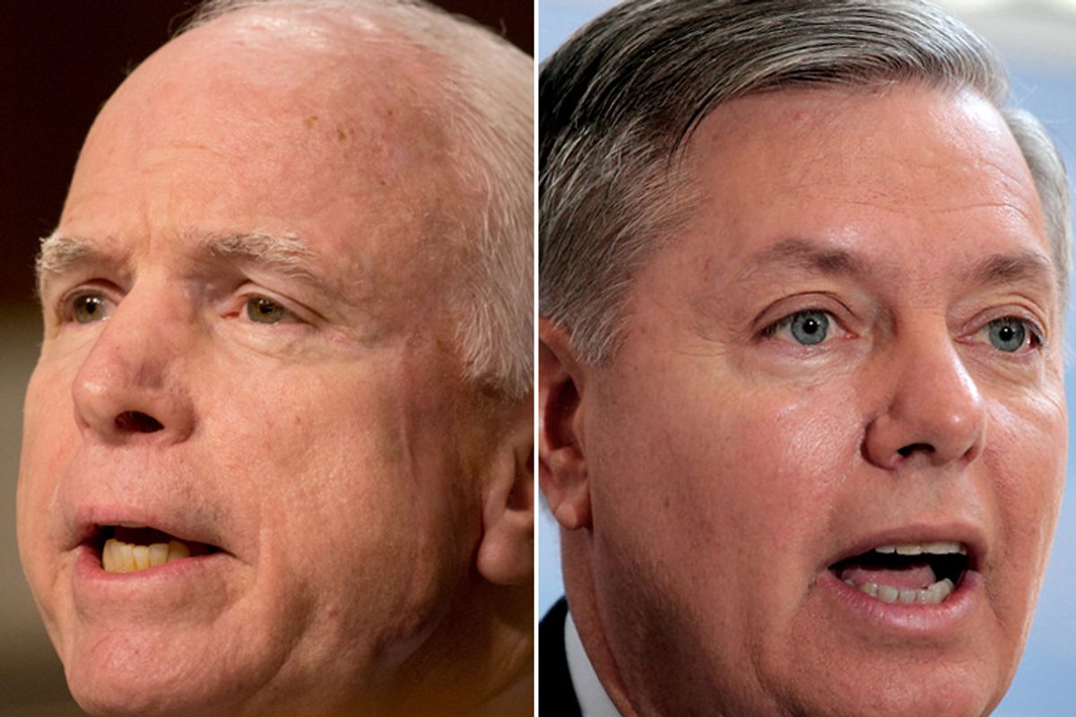  Sens. John McCain and Lindsey Graham             (Jeff Malet, maletphoto.com)