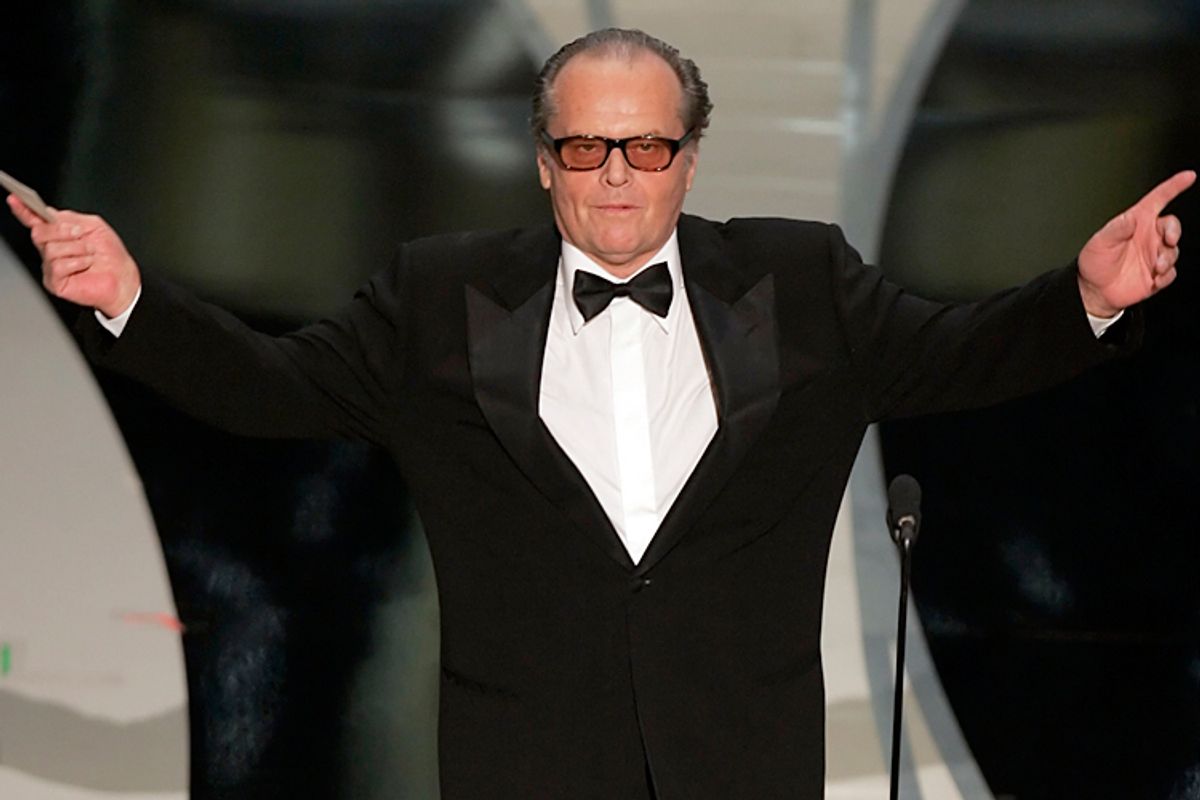 Jack Nicholson makes the Oscar presentation for "Crash" as the best motion picture of the year at the 78th Academy Awards Sunday, March 5, 2006, in Los Angeles.   (AP/Mark J. Terrill)