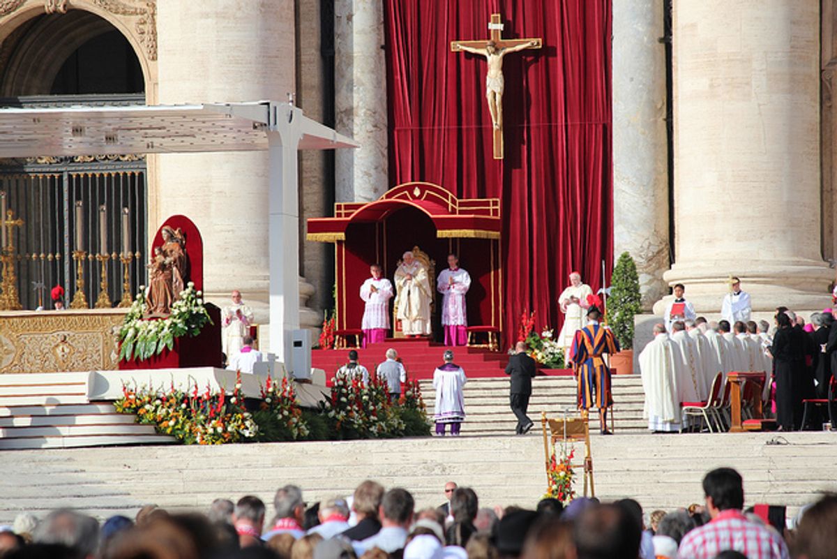 Pope Benedict XVI holds mass in 2012 at St. Peter’s Basilica (via blueprnt12′s Flickrstream)    