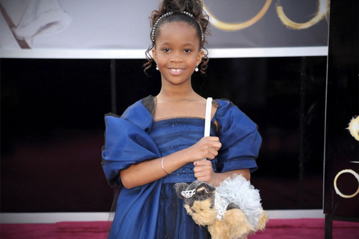 Actress Quvenzhane Wallis arrives at the 85th Academy Awards on Sunday Feb. 24, 2013, in Los Angeles.     (AP/John Shearer)