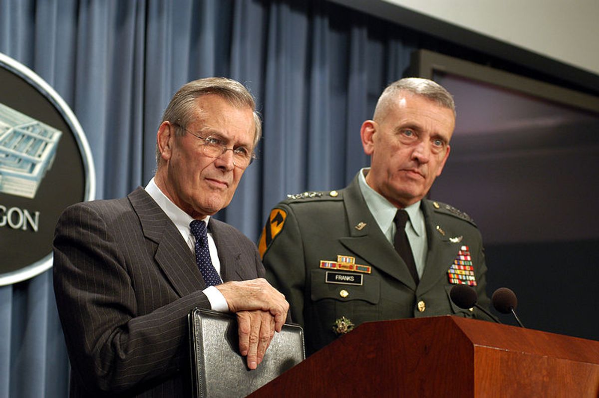 Donald Rumsfeld and Gen. Tommy Franks       (Department of Defense)