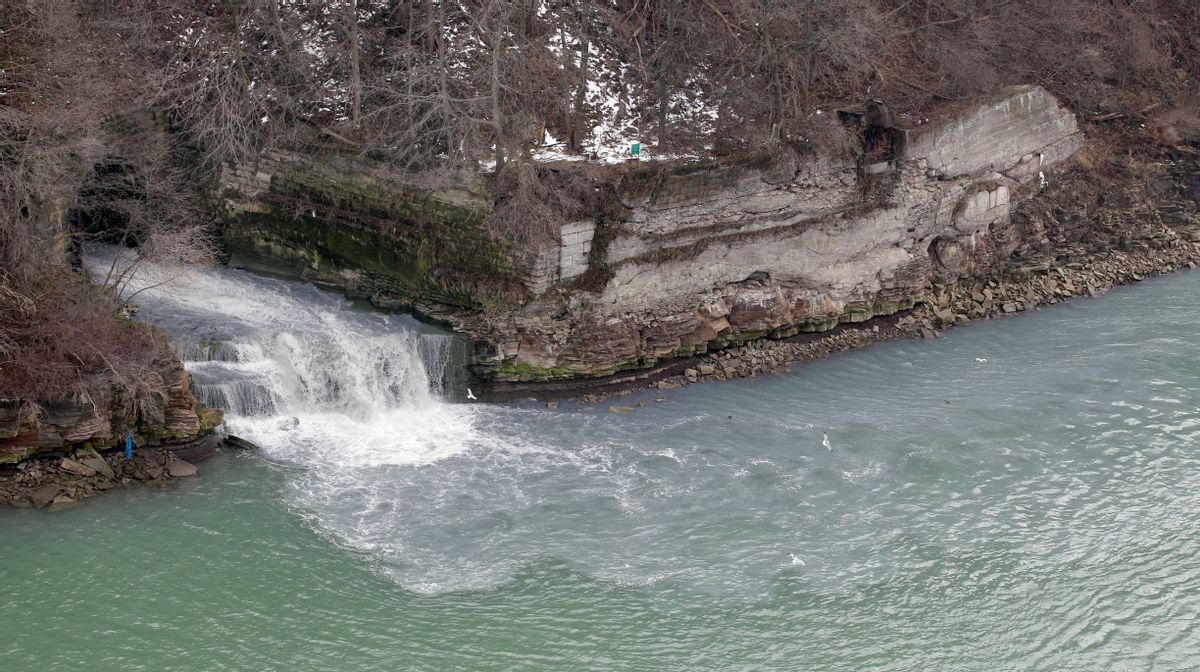 Effluent from the Niagara Falls Wastewater Treatment Plant is discharged into the Niagara River near the American Falls in Niagara Falls, N.Y.      (AP/David Duprey)