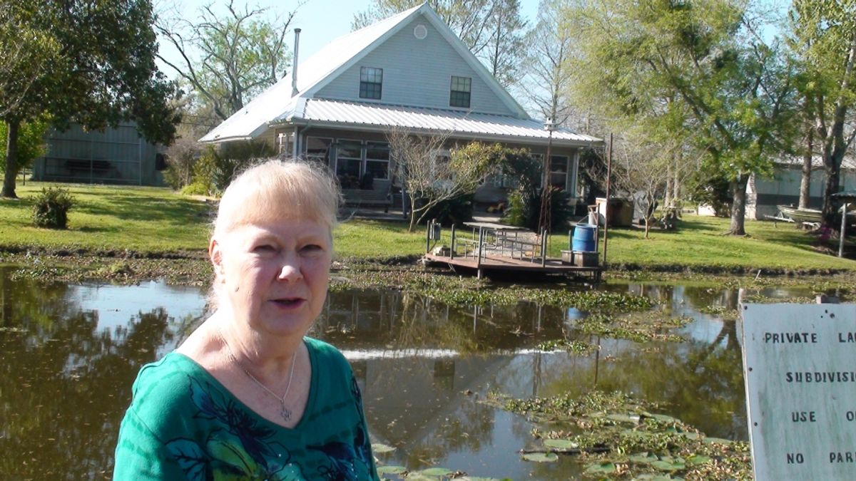   Wilma Subra, a Louisiana environmental chemist, visits Bayou Corne. "You cannot imagine what they must be going through," she said.  (Ronnie Greene/Center for Public Integrity)