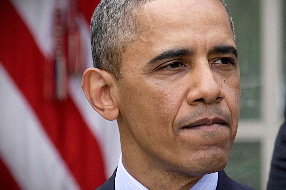 President Obama speaks in the Rose Garden of the White House in Washington April 17, 2013.   (Reuters/Yuri Gripas)