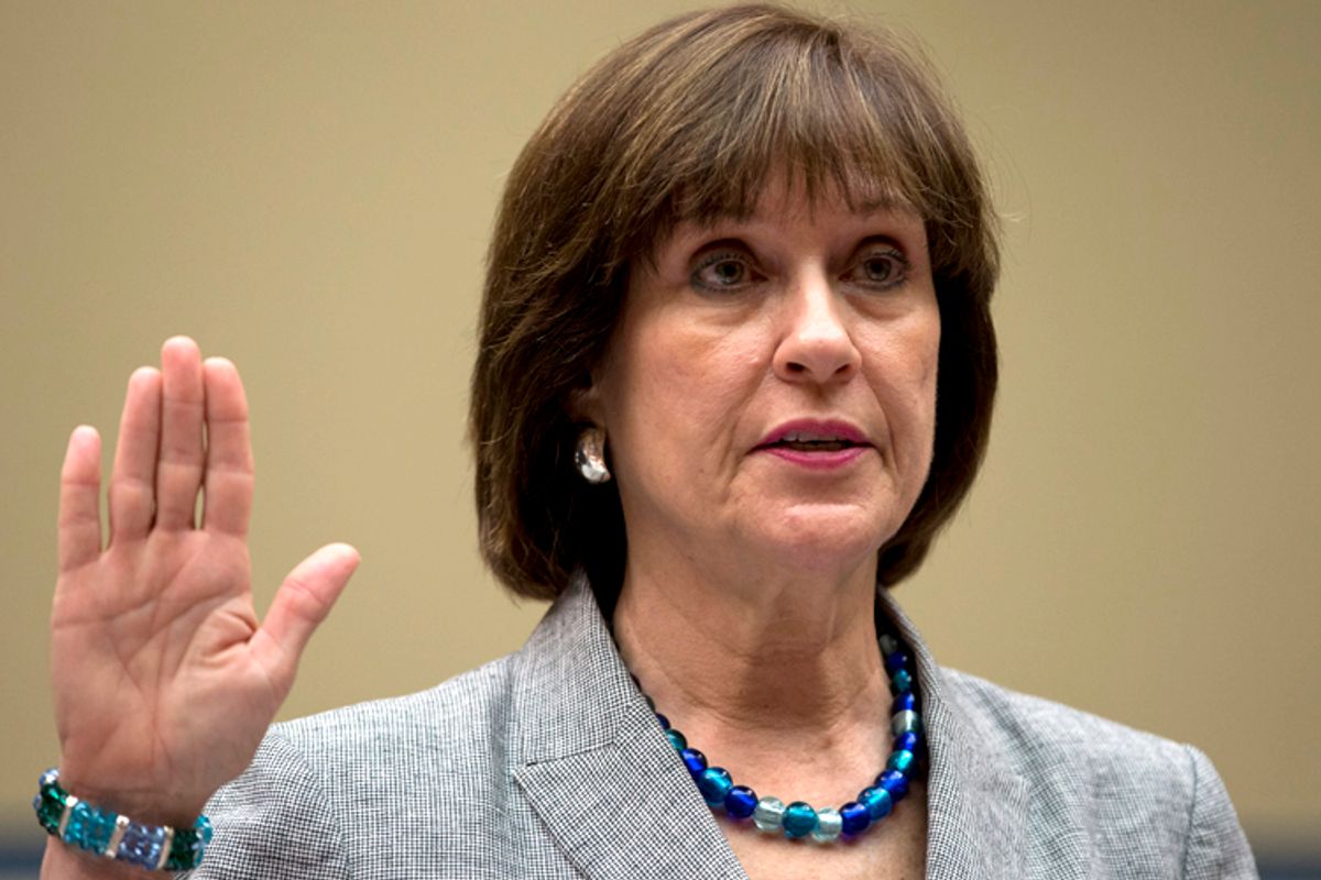 IRS official Lois Lerner is sworn in on Capitol Hill, May 22, 2013 (AP/Carolyn Kaster)