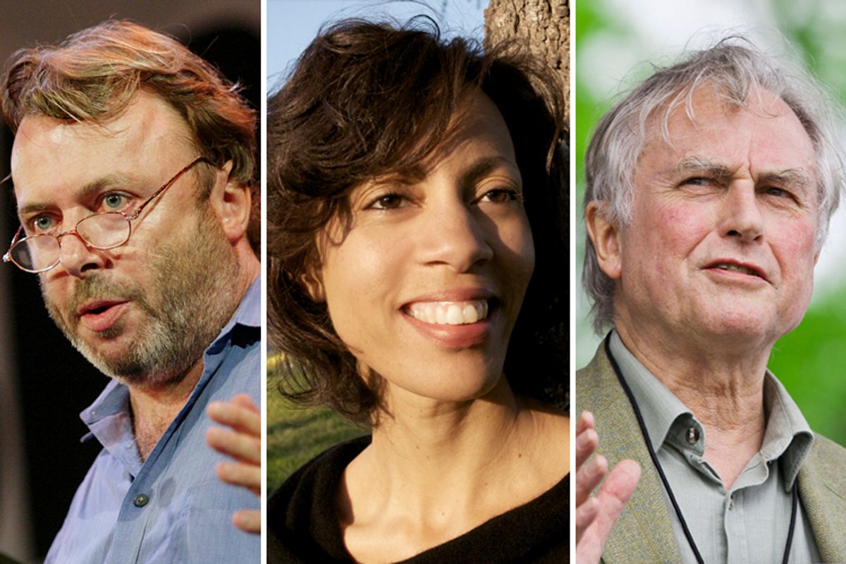Christopher Hitchens, Sikivu Hutchinson, Richard Dawkins                   (Reuters/Shannon Stapleton/Facebook/Chris Keane/Diane Arellano)