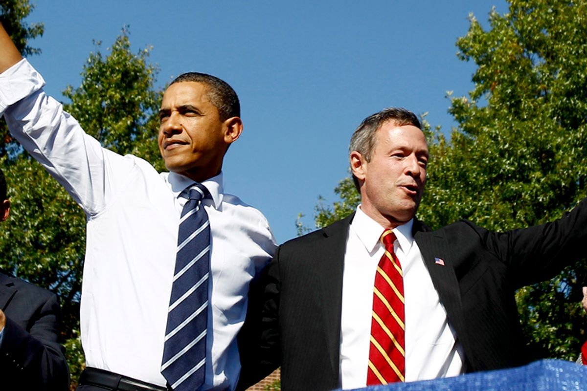 President Barack Obama, Governor Martin O'Malley           (Reuters/Jim Young)