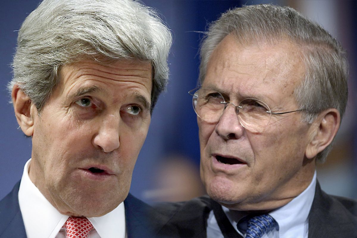 John Kerry, Donald Rumsfeld         (Reuters/Ueslei Marcelino/Jonathan Ernst)