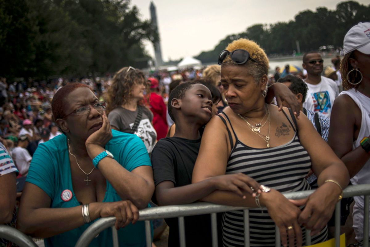 Crowds gather on the National Mall to commemorate the 50th Anniversary of the March on Washington August 28, 2013.   (Reuters/James Lawler Duggan)