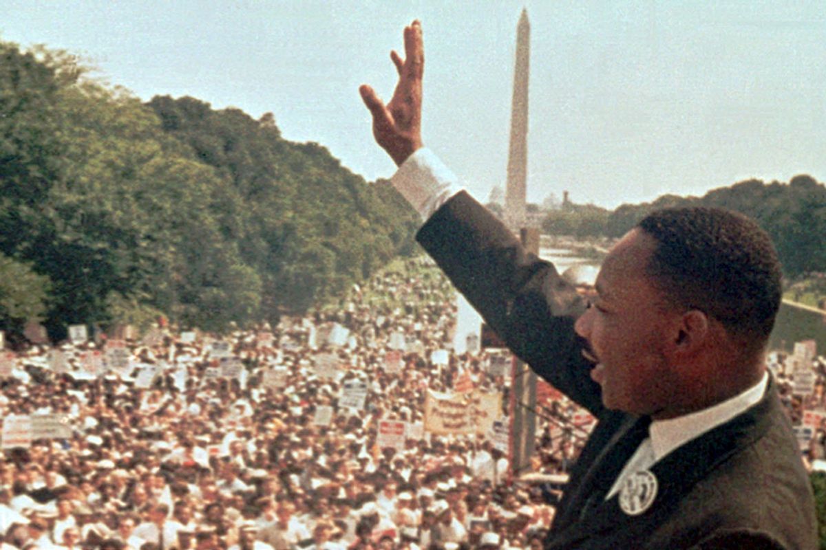 Dr. Martin Luther King Jr., during the March on Washington, D.C. Aug. 28, 1963.       (AP)