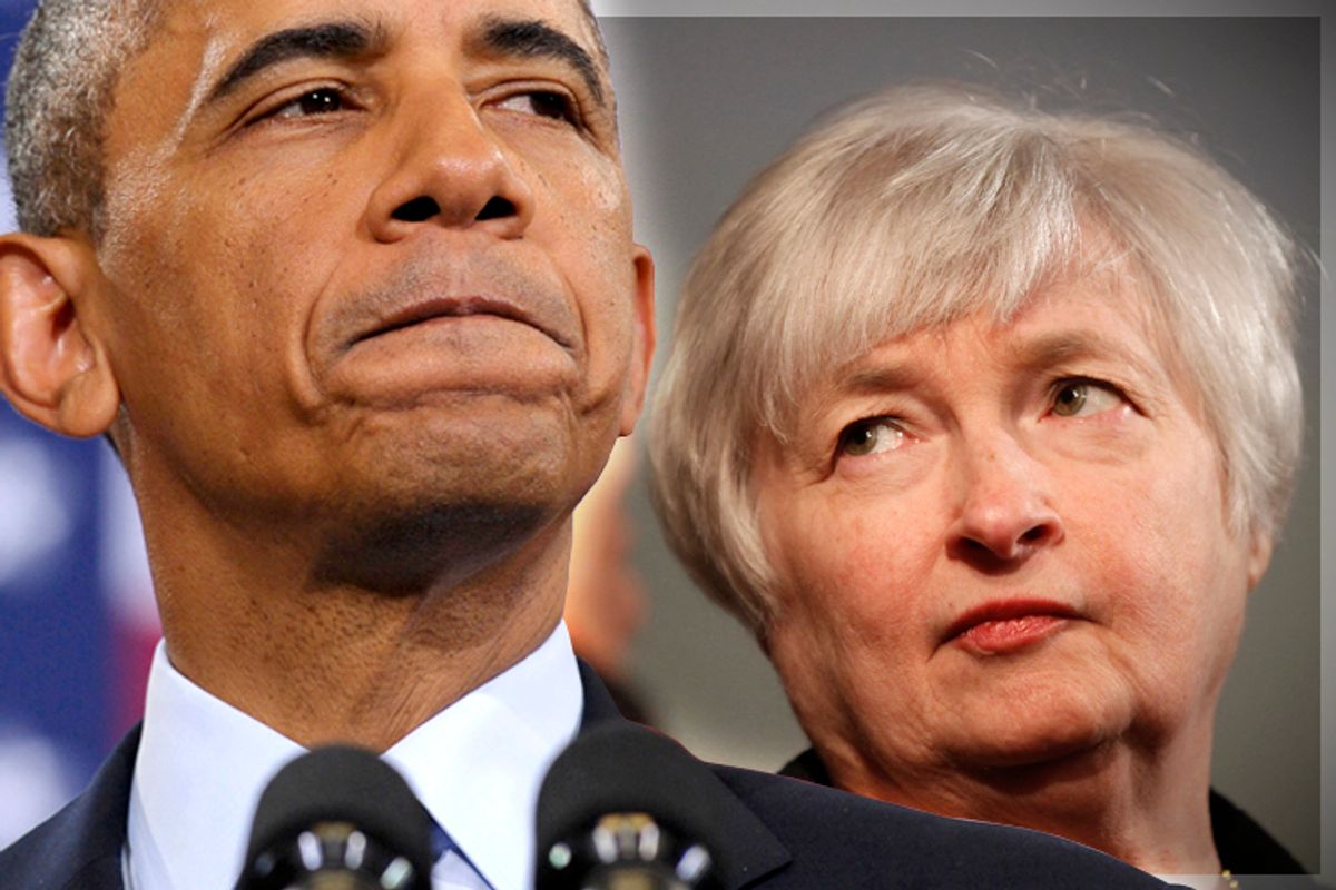 Barack Obama, Janet Yellen            (AP/Susan Walsh/Reuters/Robert Galbraith. Photo collage by Salon)