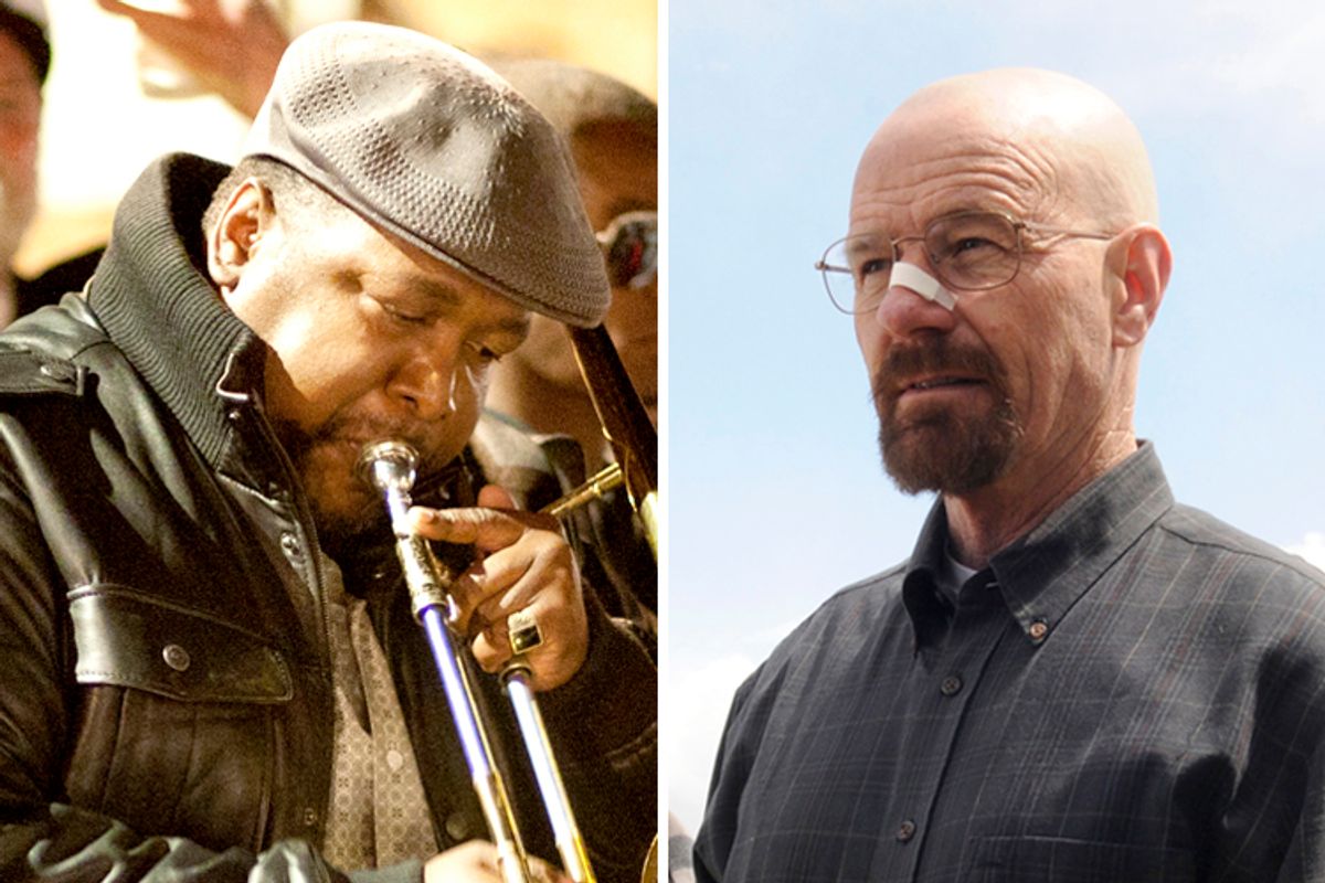 Wendell Pierce in "Treme," Bryan Cranston in "Breaking Bad"                (HBO/Paul Schiraldi/AMC/Ursula Coyote)