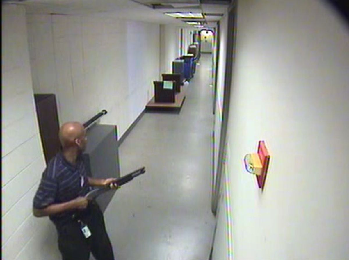  Aaron Alexis in Navy Yard hallway  (FBI)