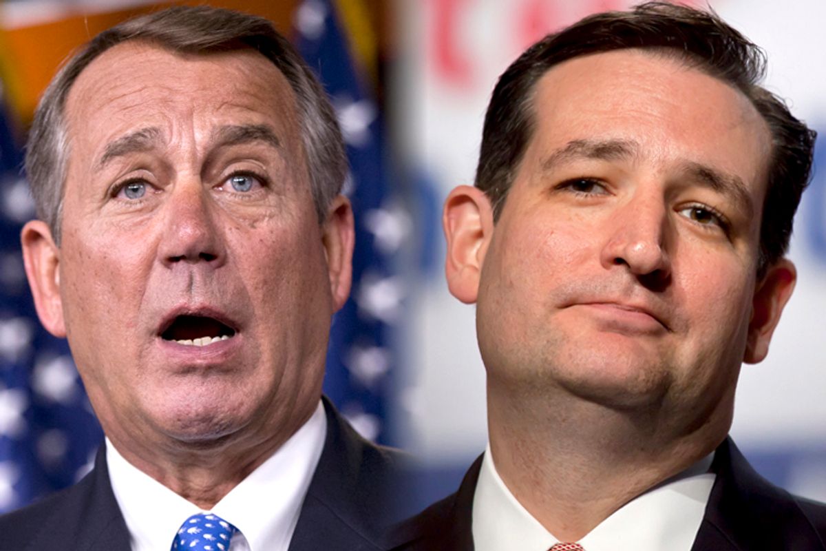 John Boehner, Ted Cruz                                                                             (AP/J. Scott Applewhite/Jeff Malet, maletphoto.com)
