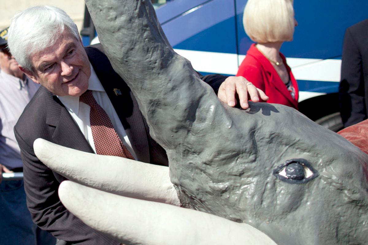 Newt Gingrich and a friend                              (AP/Evan Vucci)