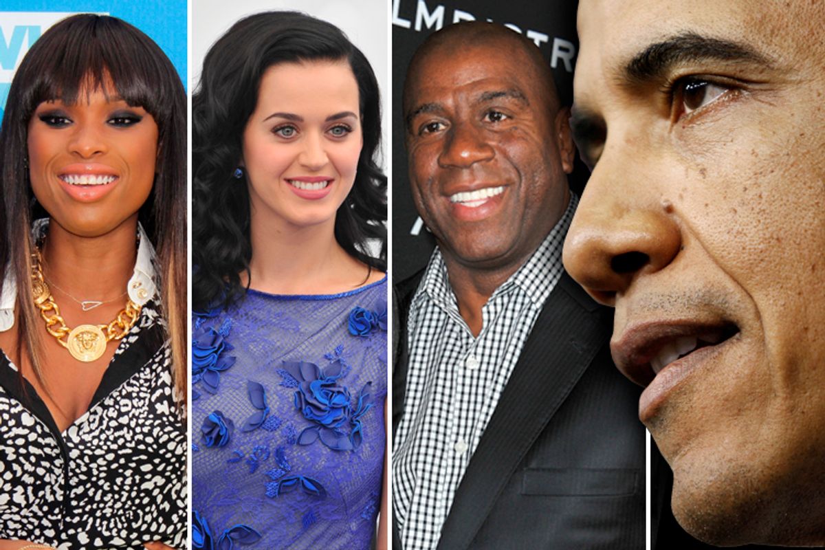 Jennifer Hudson, Katy Perry, Magic Johnson, Barack Obama           (Reuters/Kevin Lamarque/Shutterstock)