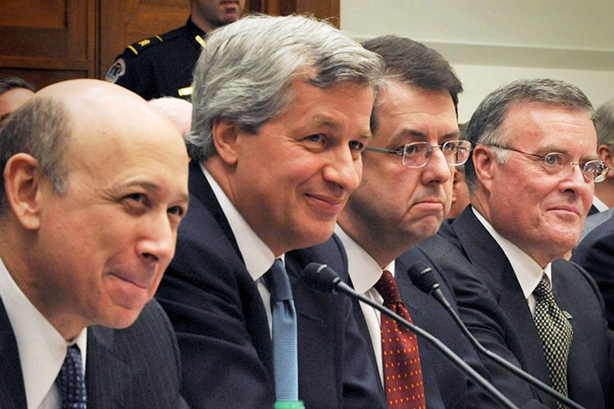 TARP recipient financial institution leaders testify before House Financial Services Committee in Washington, Feb. 11, 2009.     (Reuters/Larry Downing)