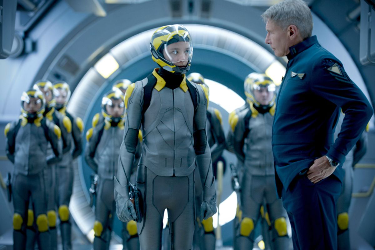  Asa Butterfield and Harrison Ford in "Ender's Game" 