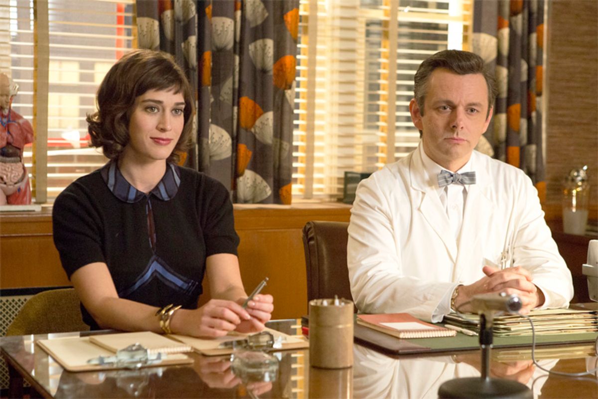 Lizzy Caplan and Michael Sheen in "Masters of Sex"        (Showtime/Michael Desmond)