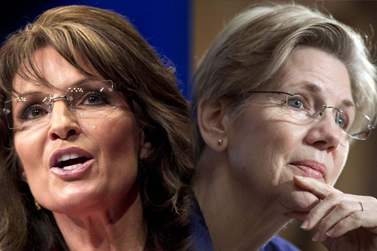 Sarah Palin, Elizabeth Warren              (AP/J. Scott Applewhite/Cliff Owen)
