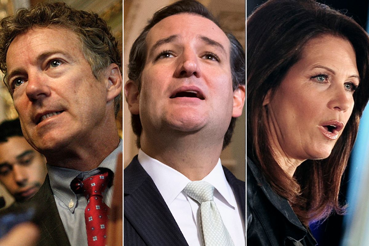 Rand Paul, Ted Cruz, Michele Bachmann                                          (Reuters/Jonathan Ernst/AP/J. Scott Applewhite/Reuters/Mary Calvert)